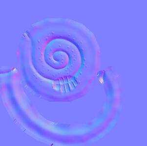 example of normal map texture from cinnamon bun sculpt